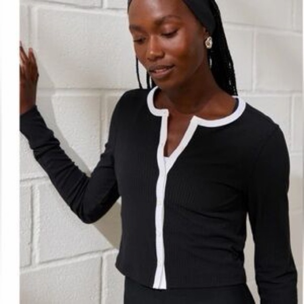 Abercrombie & Fitch Ribbed Button Down Top